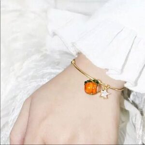 Women's Bracelets Small vivid orange Persimmon charm Bangle‎ Trend new